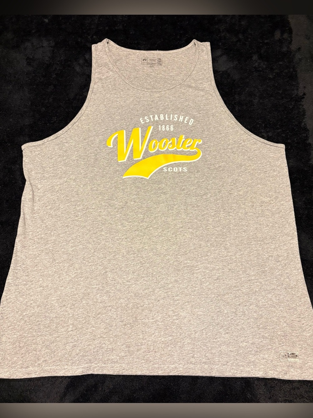 Wooster Fighting Scots x Russell Athletics EST. 1966 gray tank top size mens XXL